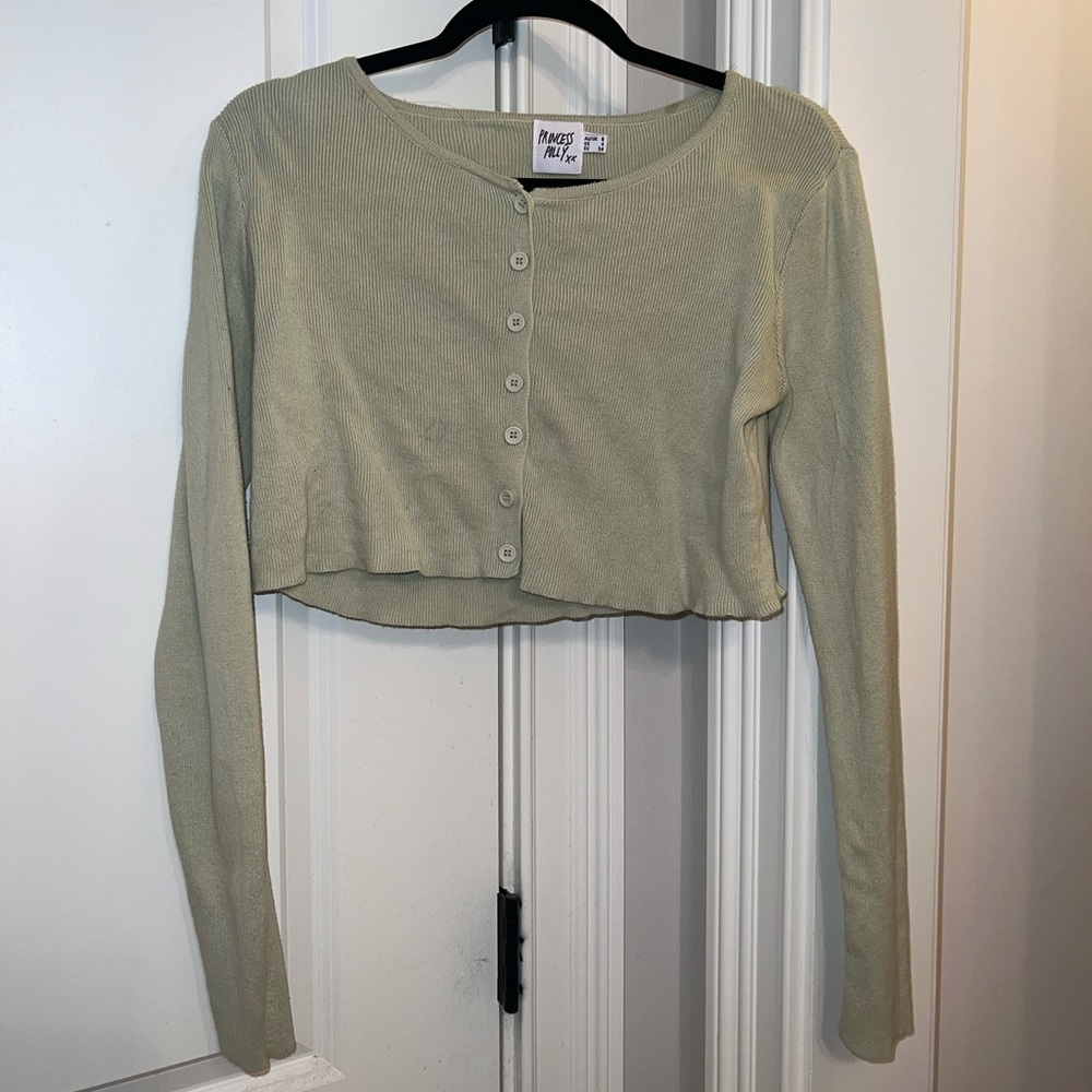 PRINCESS POLLY GREEN BUTTON DOWN CARDIGAN